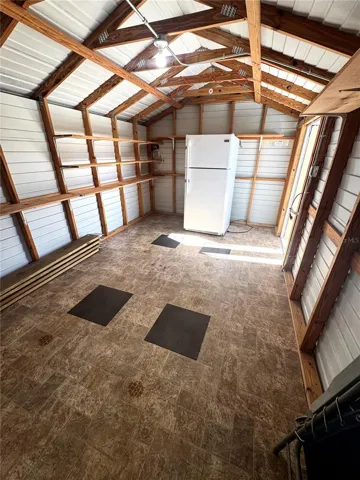 Inside of shed with electric