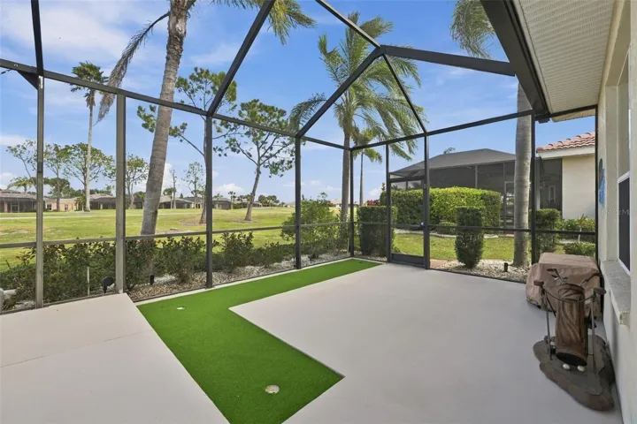 There is even a private putting green!  Or you could install grass pallets for your pets.