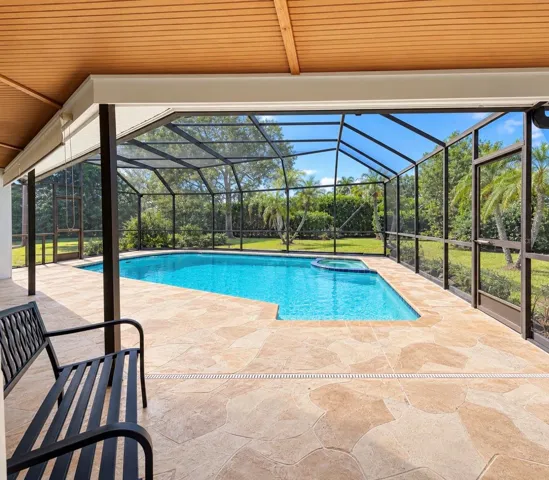 Pool covered lanai or primary bedroom