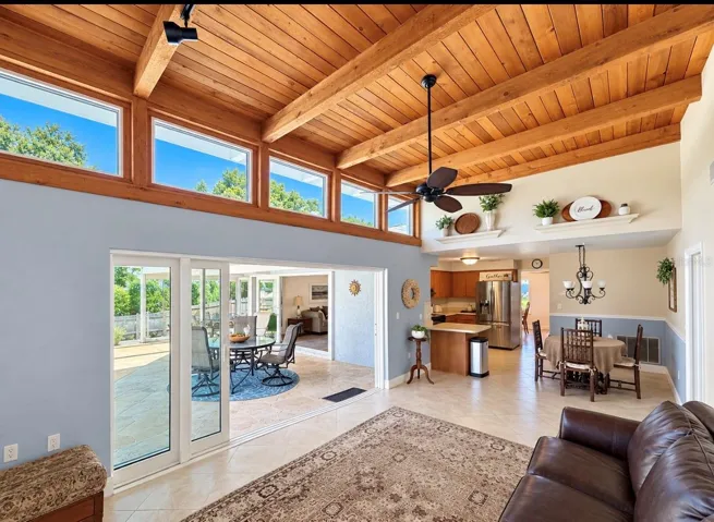 Family room opens to pool lanai