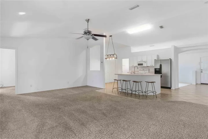 Living room overlooking kitchen