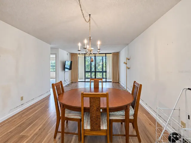dining room view to bonus room