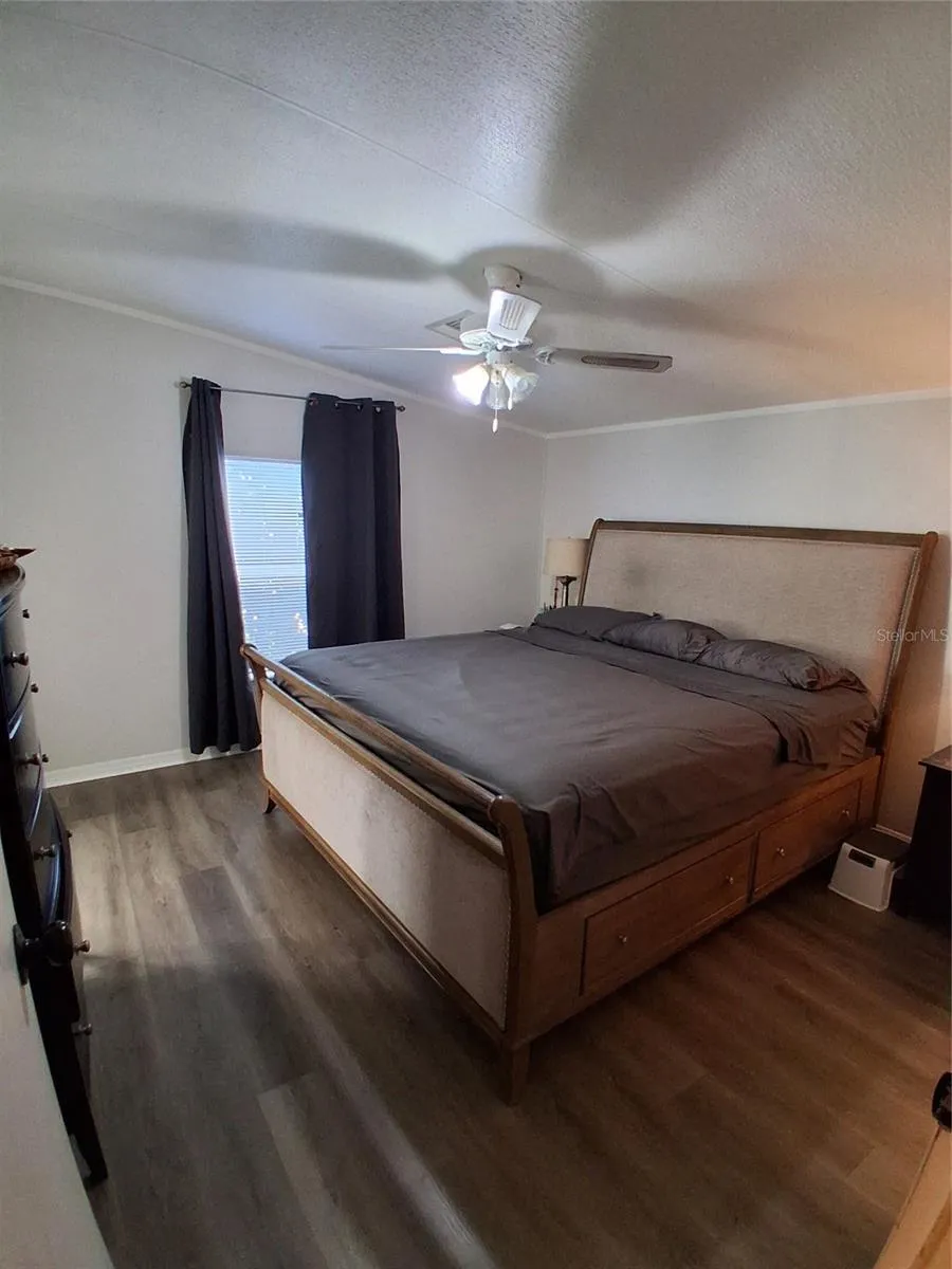 Primary bedroom is a great size and very spacious.  The bed shown is a King size bed.