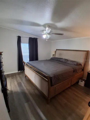 Primary bedroom is a great size and very spacious.  The bed shown is a King size bed.