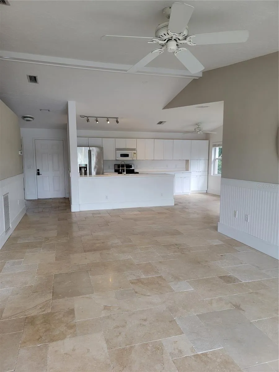 Living room to open plan kitchen