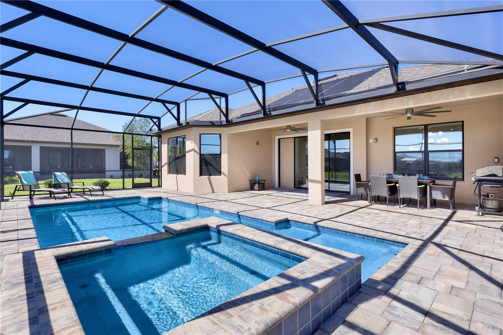 SALT WATER HEATED POOL WITH SPA