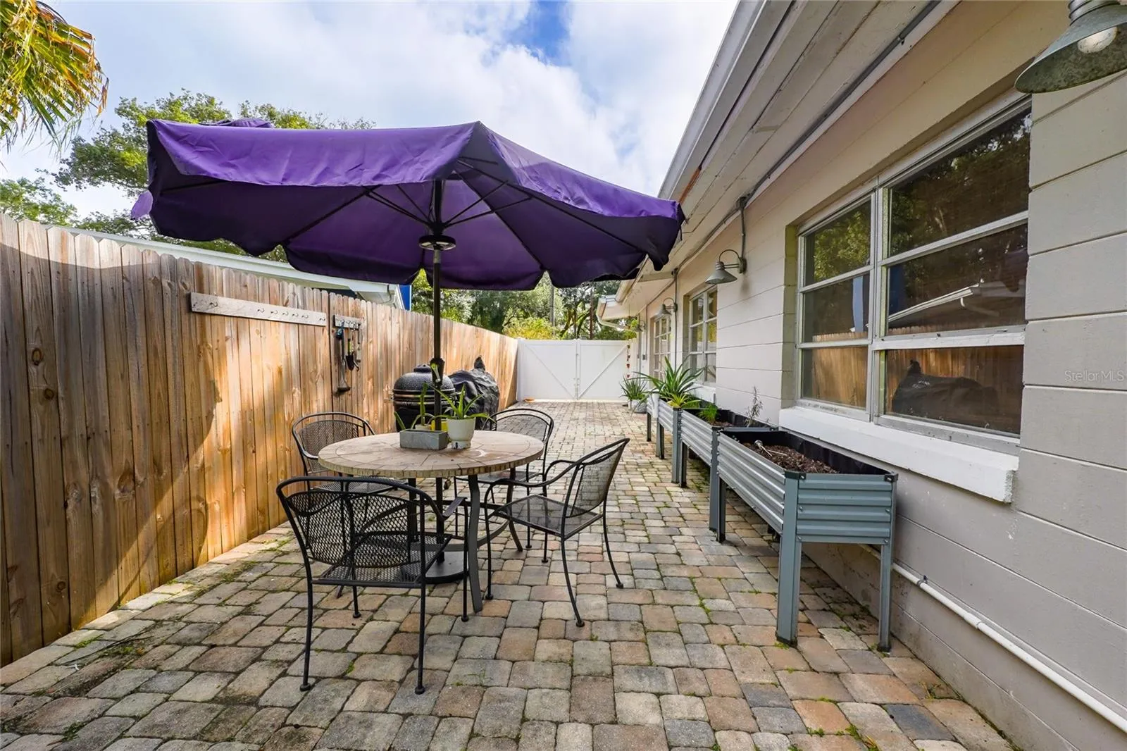 An inviting setting for outdoor dining.