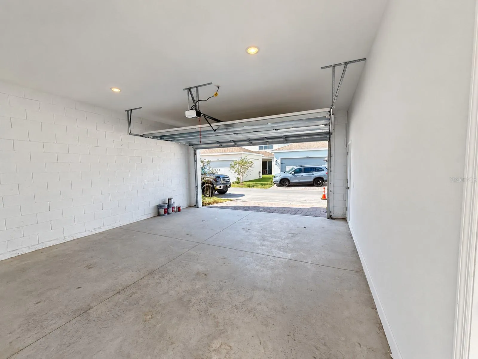 Detached 2-car garage interior