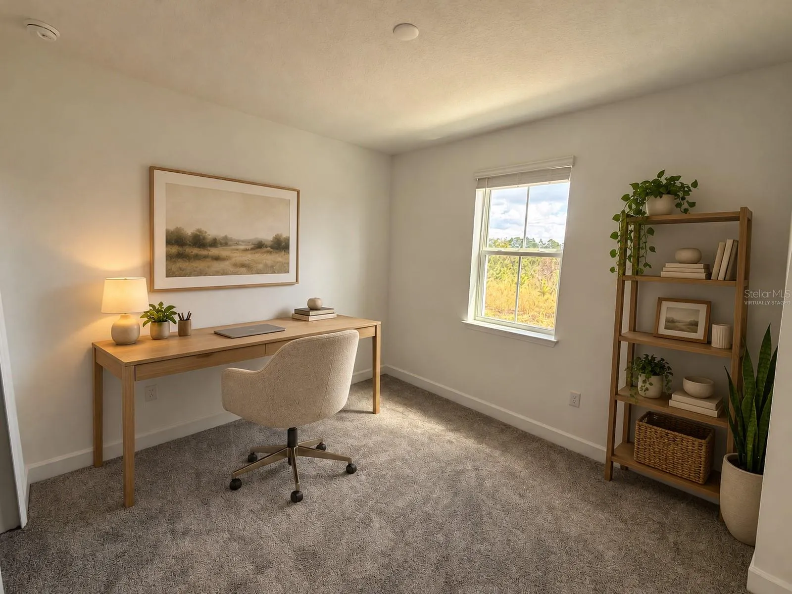 Main house: bedroom shown as office (virtually staged)