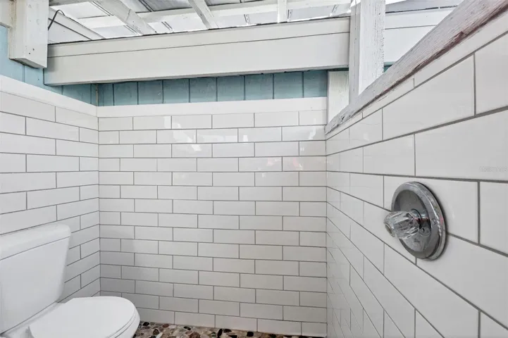 Outdoor shower/toilet combo