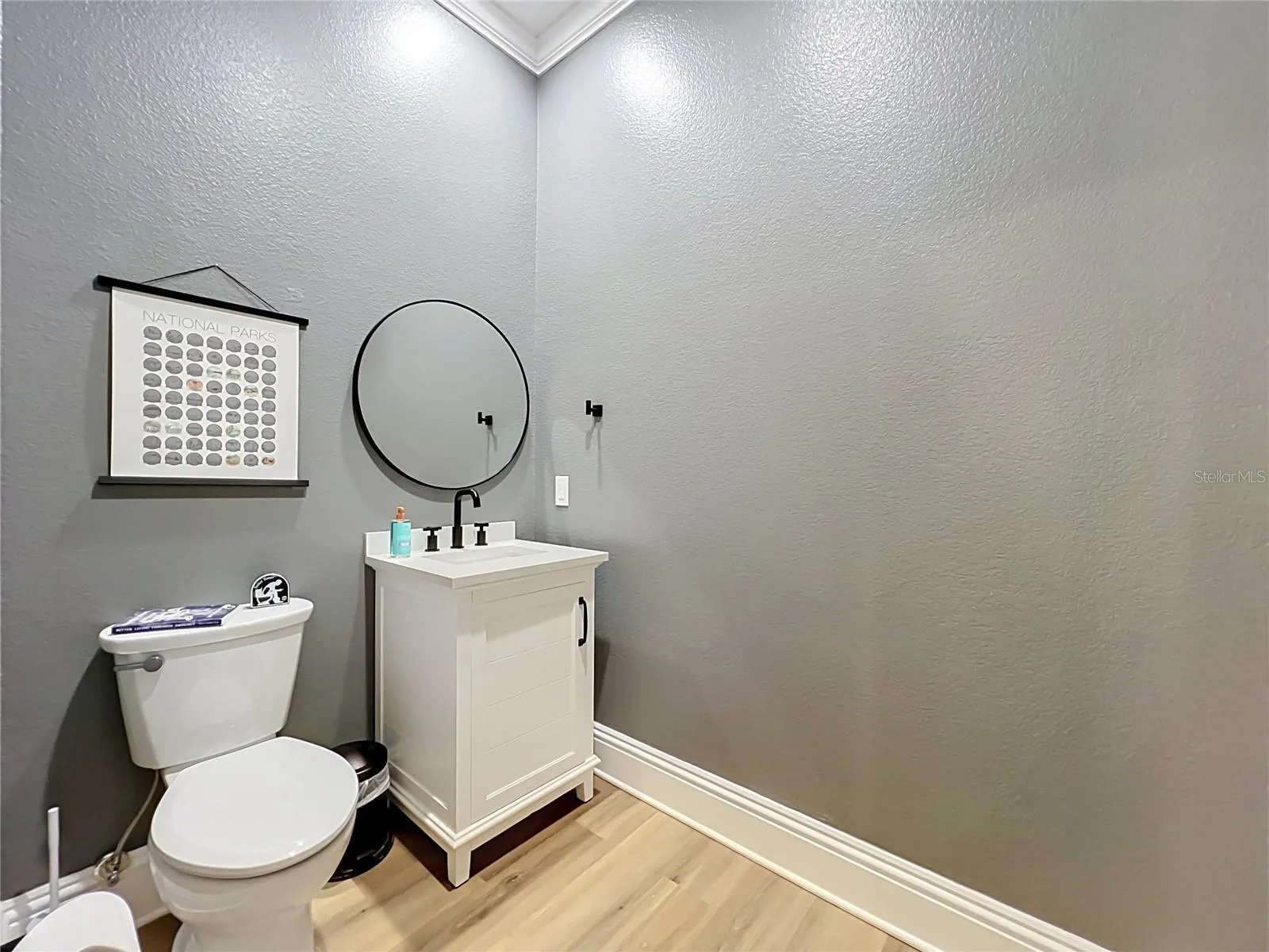 Updated half bath in living area