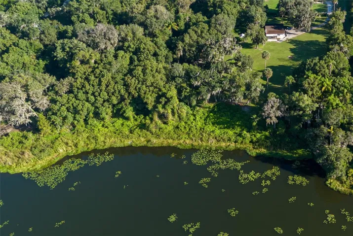 Arial view of property and shoreline