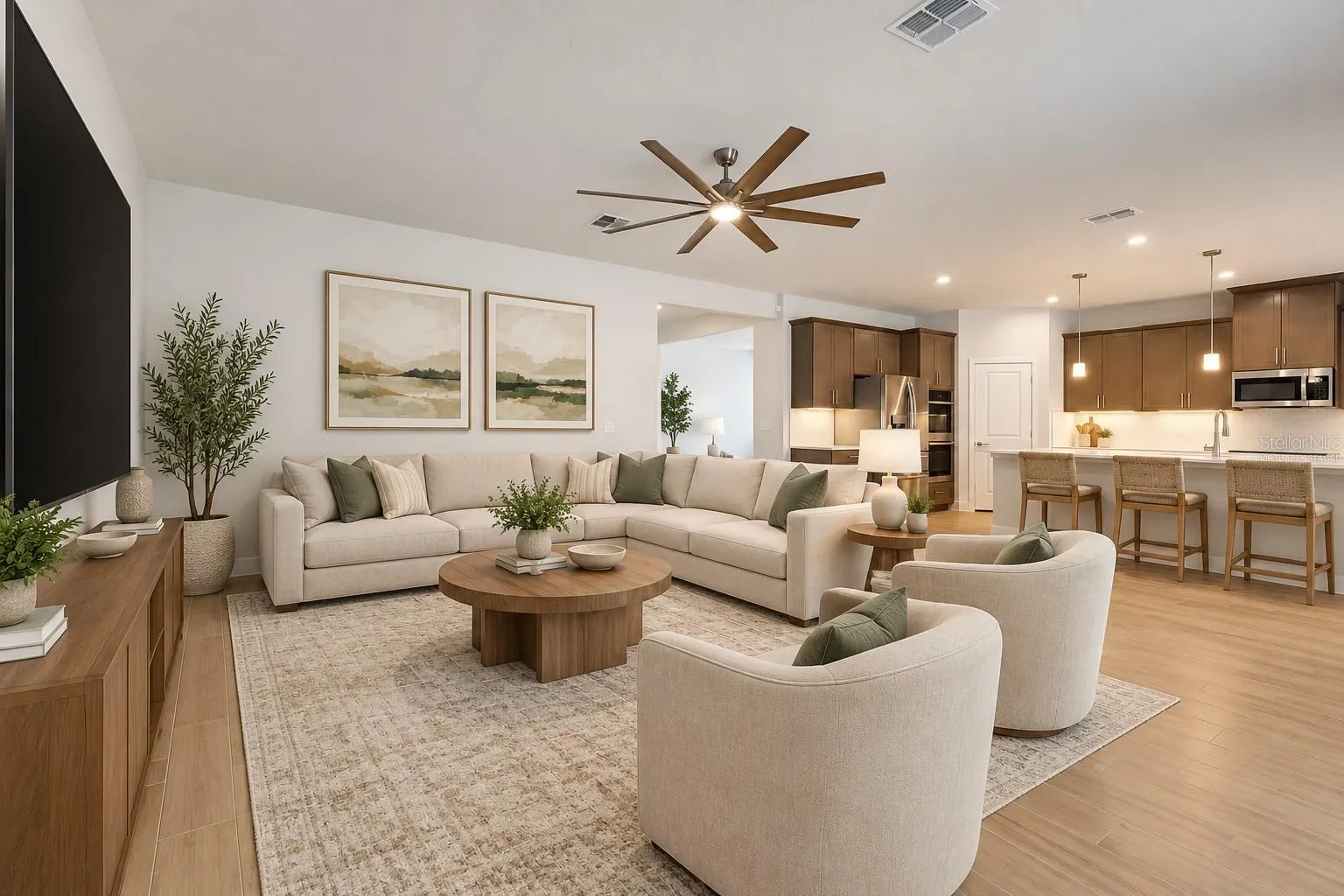 Living Room virtually staged