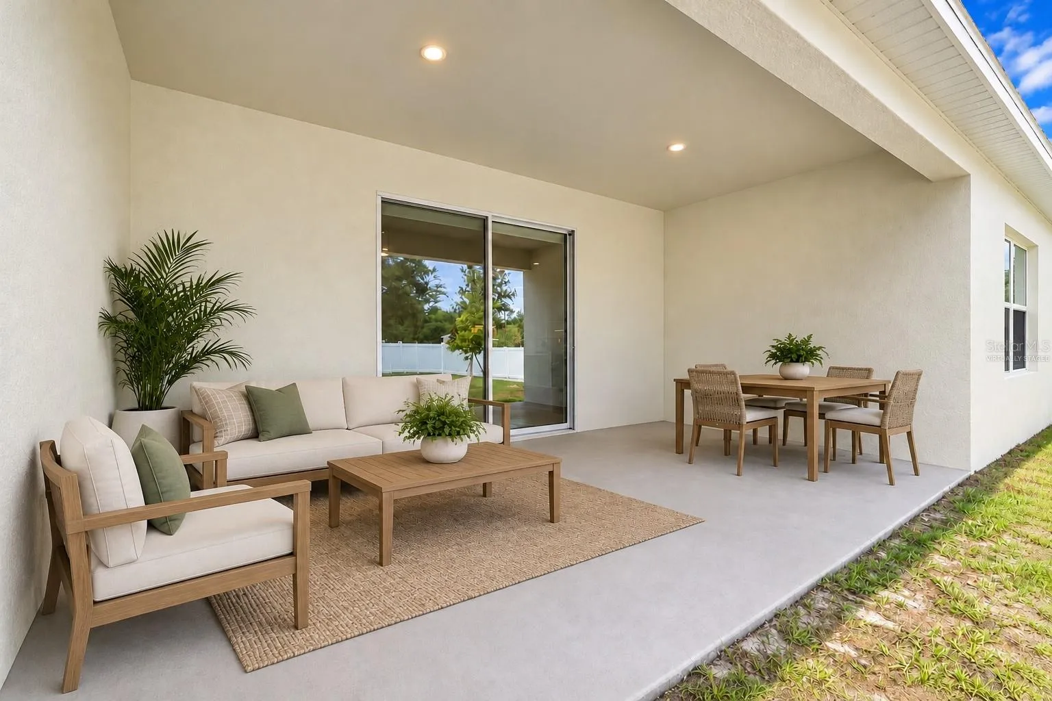 Virtually staged back lanai