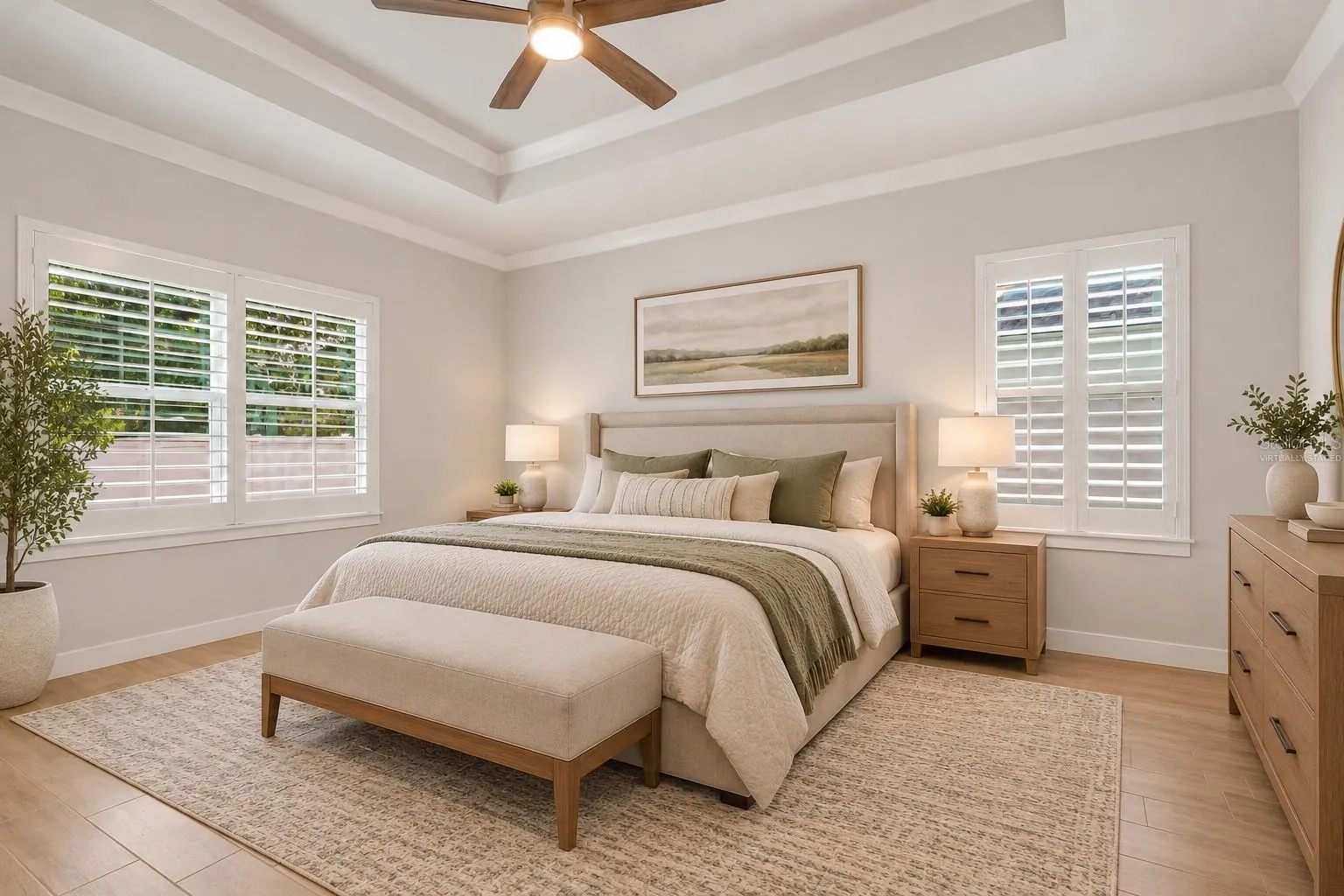 Primary Bedroom virtually staged