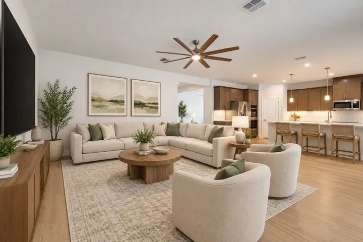 Living Room virtually staged