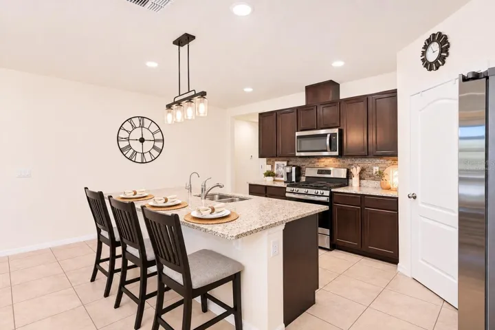 Kitchen with Island- virtually staged
