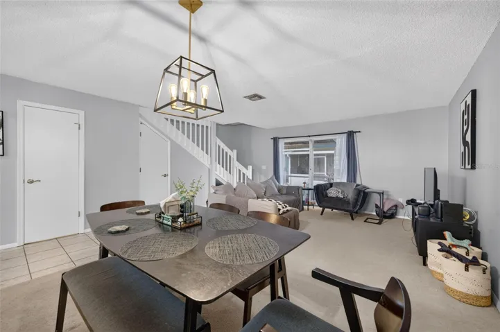 Dining space across from the door to the coveted office nook.