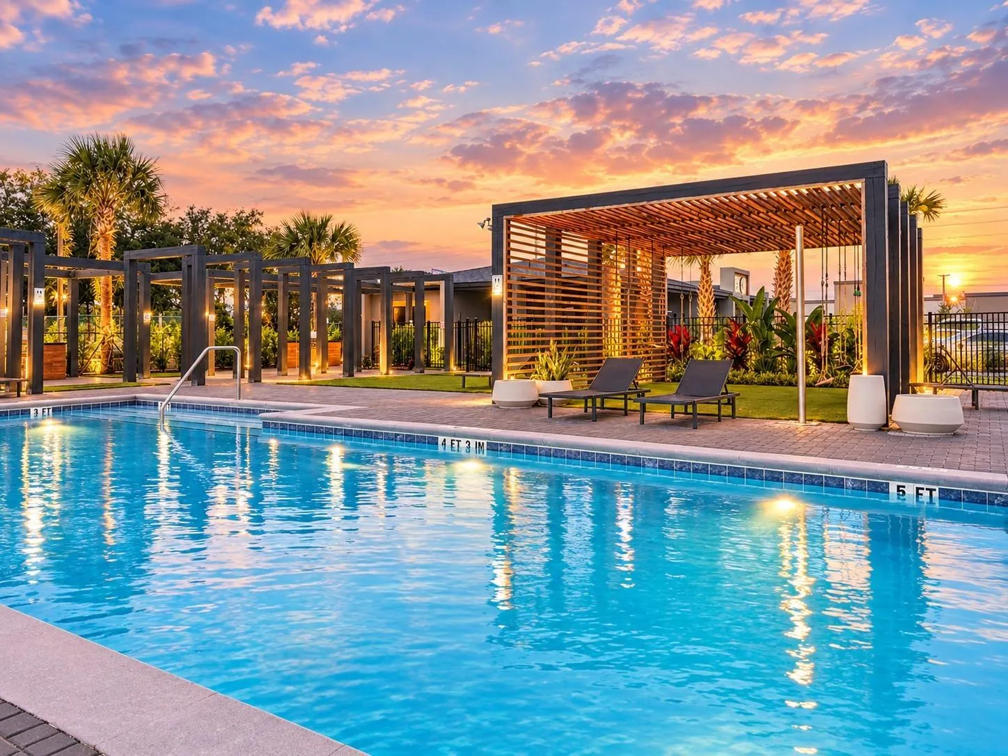 Community pool -twilight photo