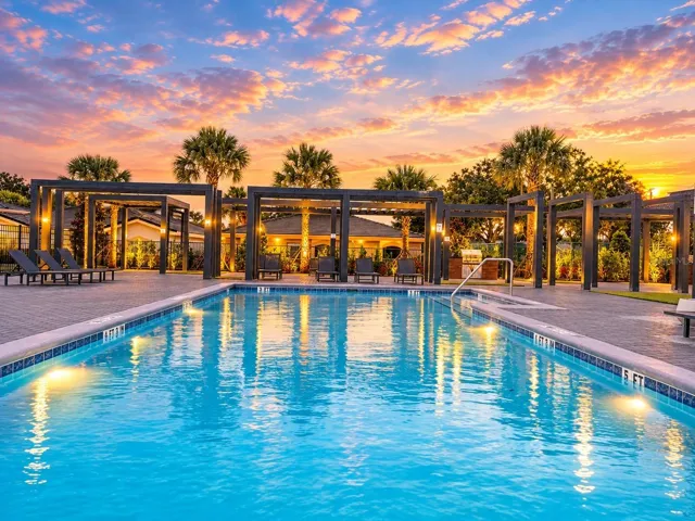 Community pool - twilight photo