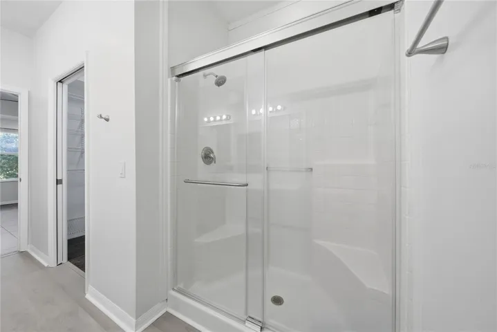 Stand up shower with brand new glass shower door