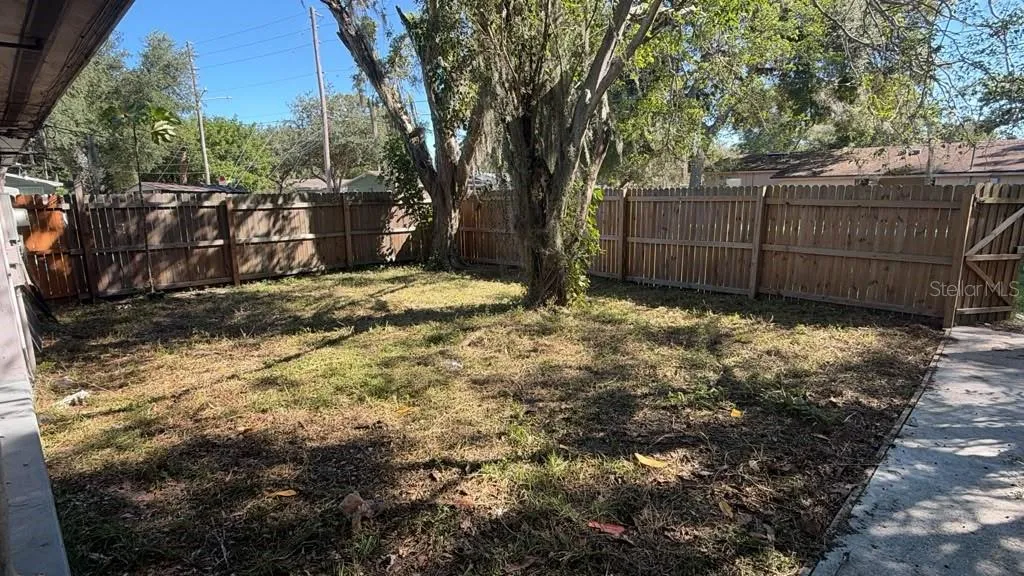 Private fenced yard