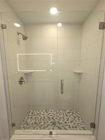 Hall Bathroom Glass Enclosed Shower