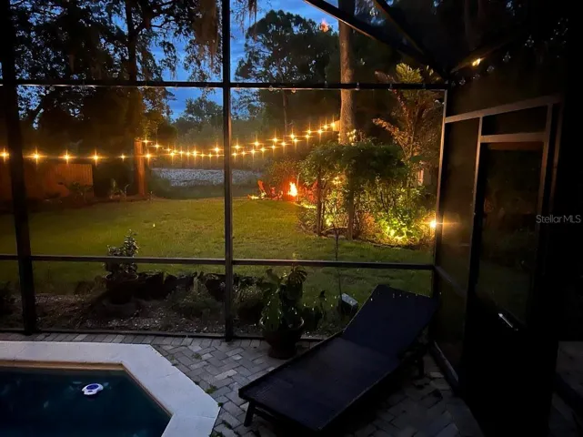 Evening Picture of backyard