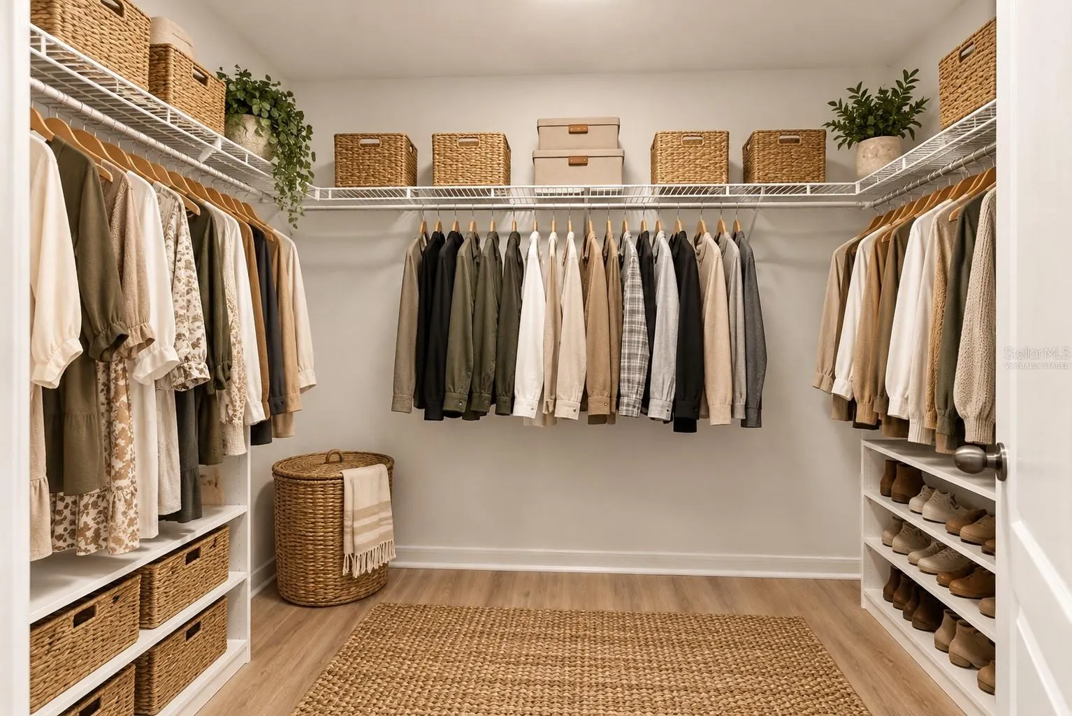 walk in closet virtually staged