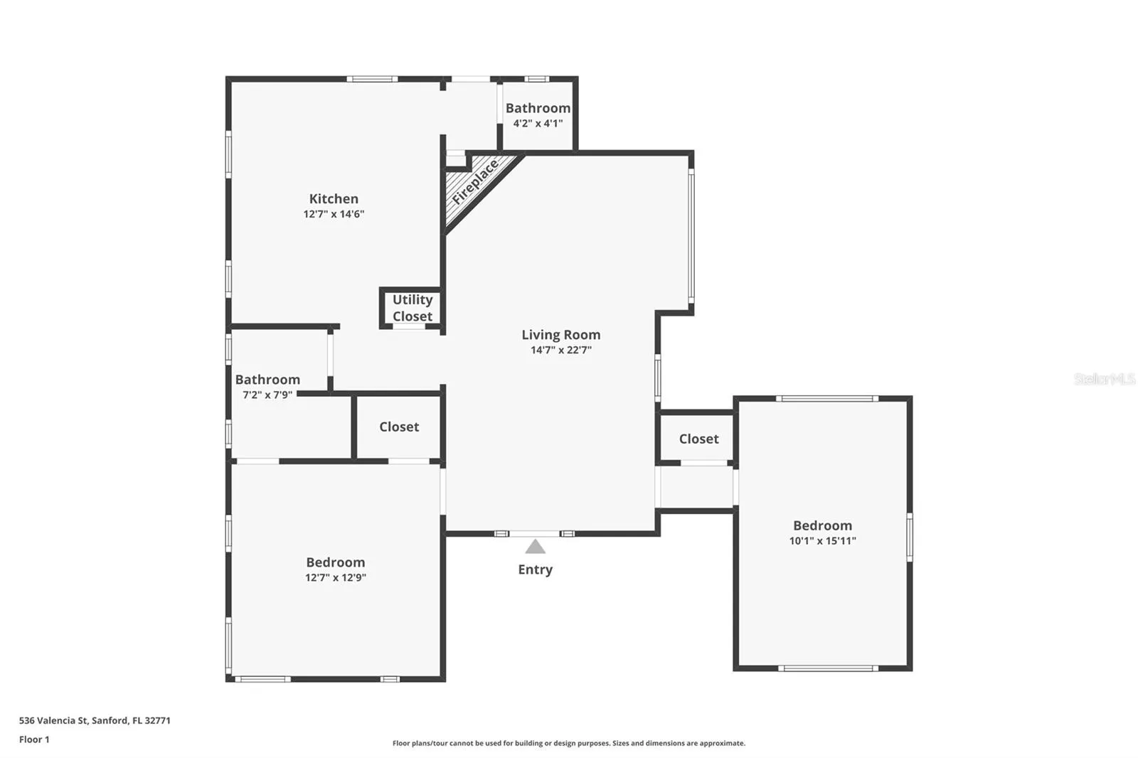 Explore the layout: two bedrooms, one full bathroom, and a convenient half bath