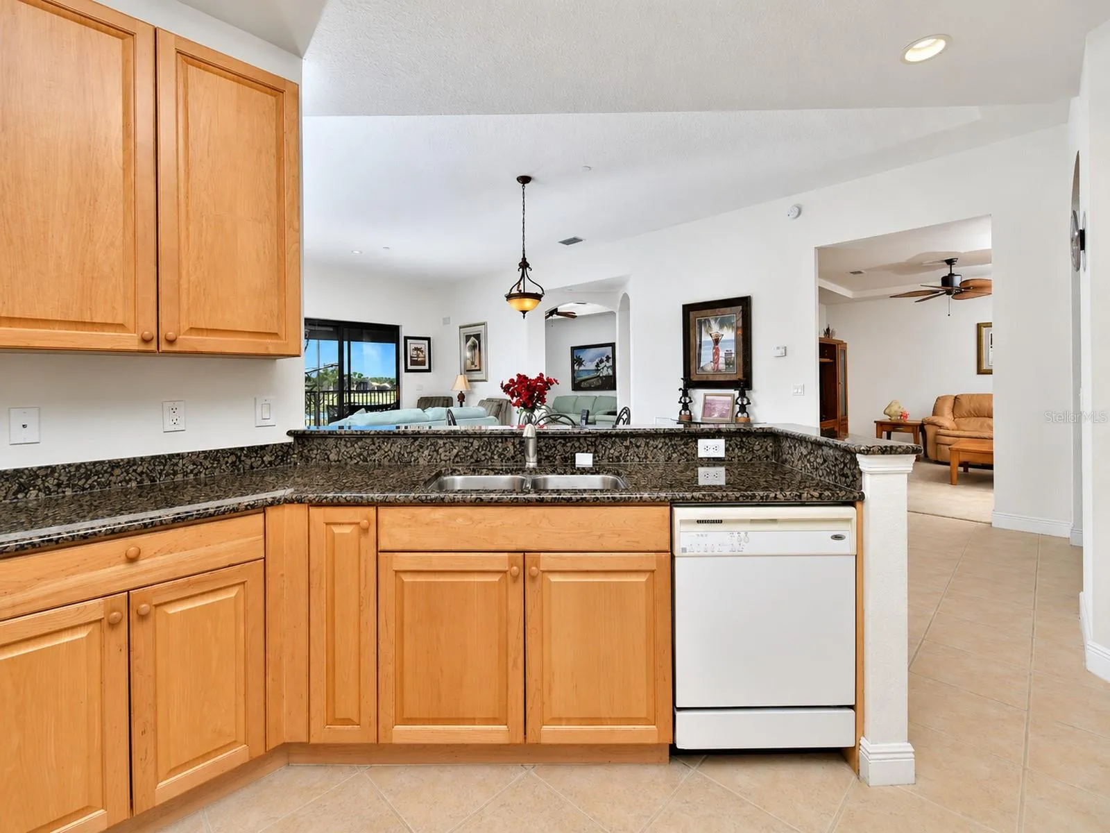Kitchen to living view