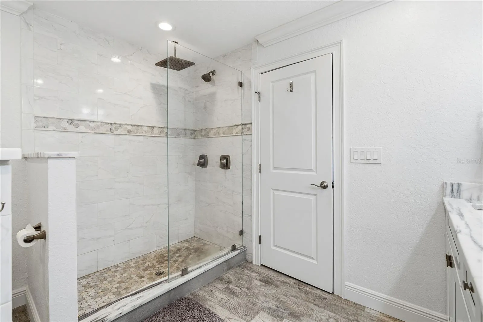 Walk-in shower.