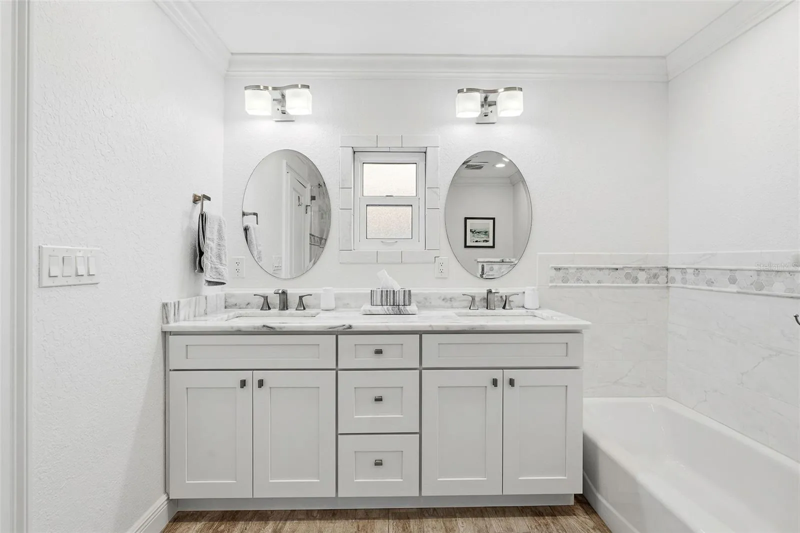 Primary vanity with dual sinks