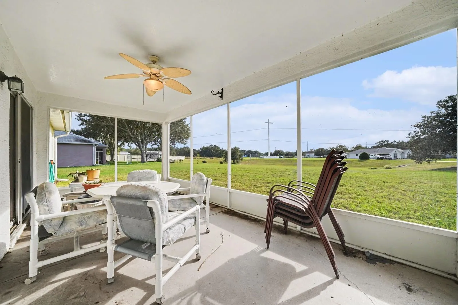 Screened Patio with Ceiling Fan & Sweeping Pastoral Views