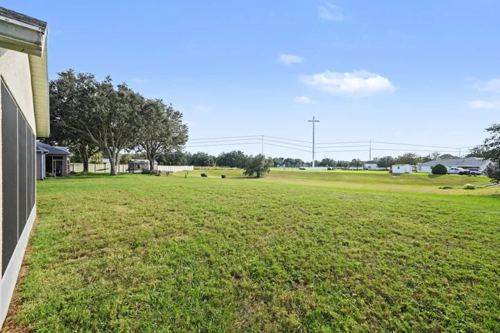 Expansive Rear Yard with Mature Trees and Open Space