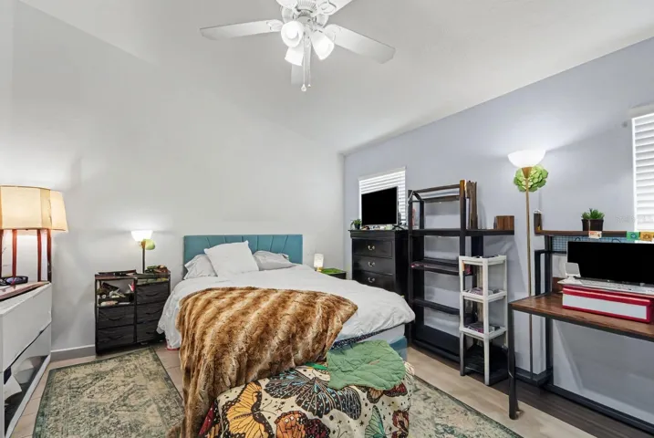 Master Bedroom with Botanical Artwork, Window Light &amp; Comfortable Layout