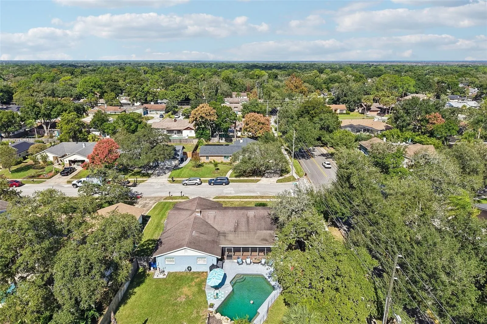 .27 acre corner lot.