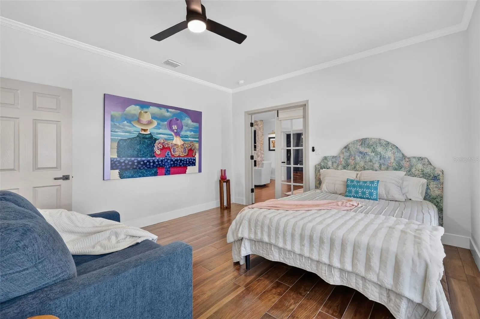 Bedroom 3 with double French door entry