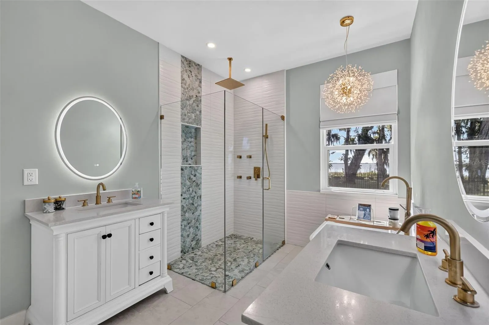 Primary en-suite bathroom. With dual vanities, soaking tub and frameless shower; and more incredible views!