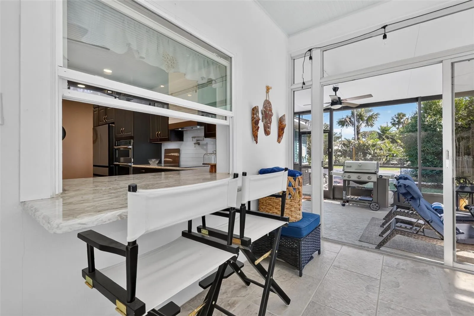 Pass through window from kitchen