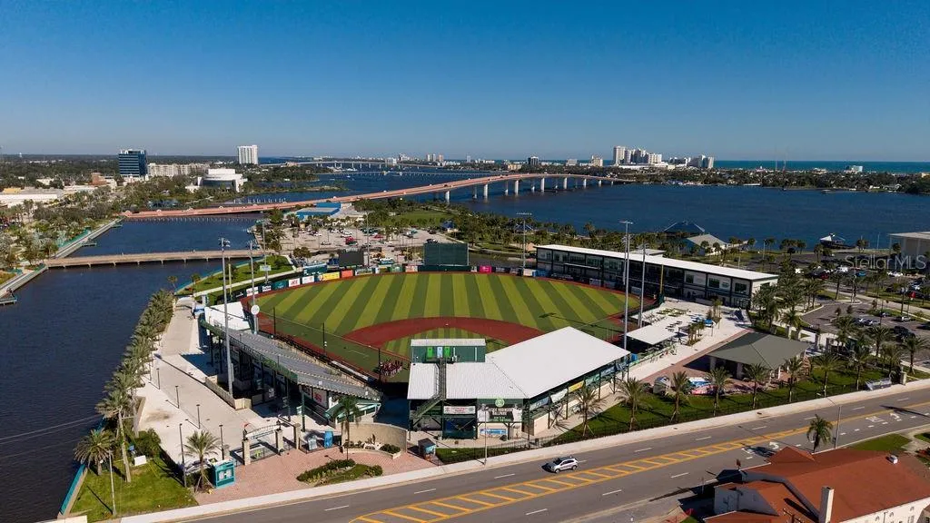 Jackie Robinson Park and the Orange Avenue Bridge over to the beach.