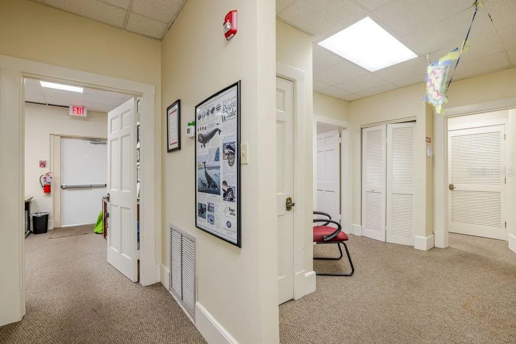 First floor back foyer and exit to fire escape.