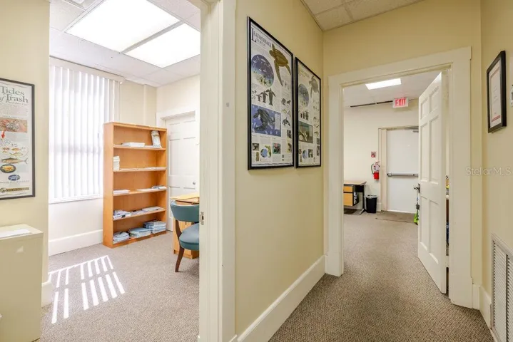 First floor hallway leading to fire escape.