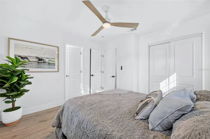 Dual closets for this room with space for the new owners clothes.