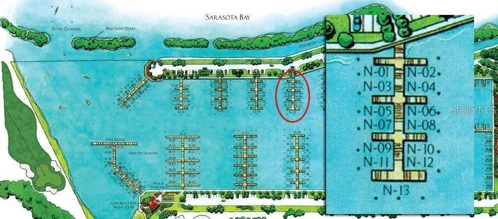 Slip N-09, 45 x 20 in the north side of the pier