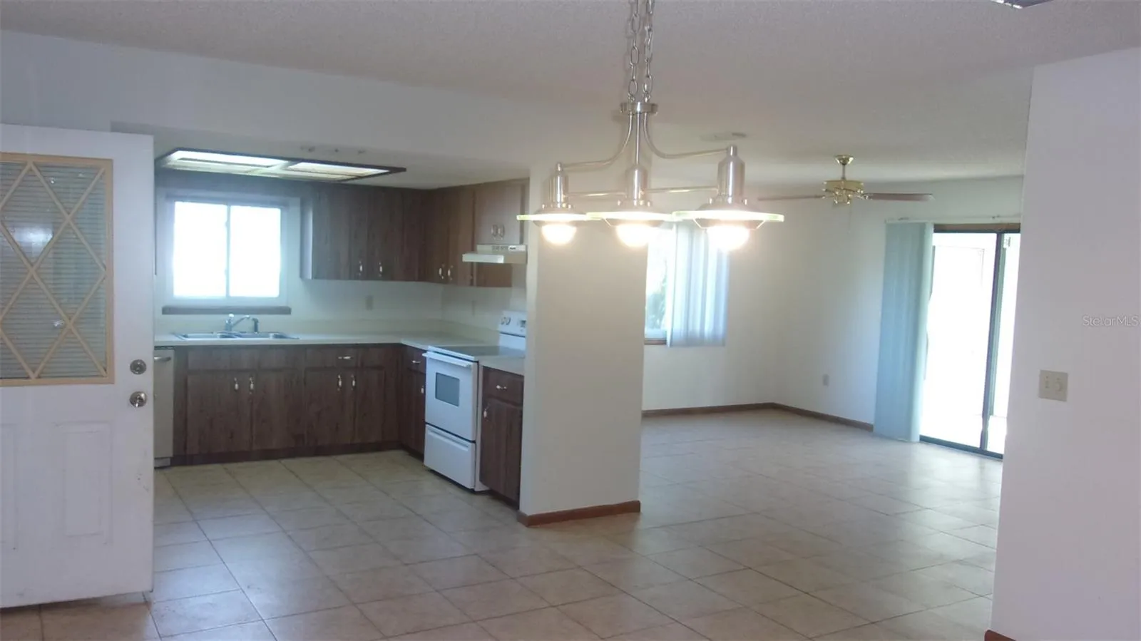 Dining Room to Living Room and Kitchen