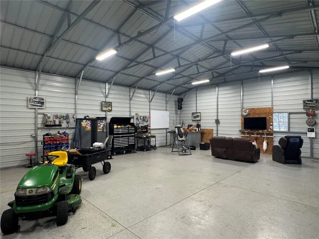 Inside shed