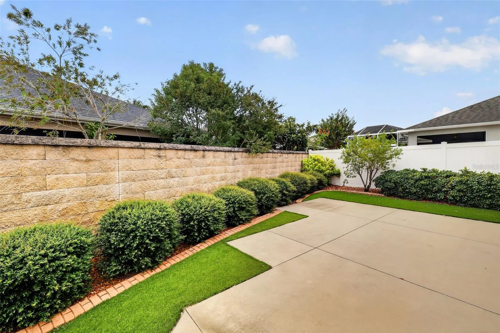 Stone Wall for Privacy - Updated Landscaping