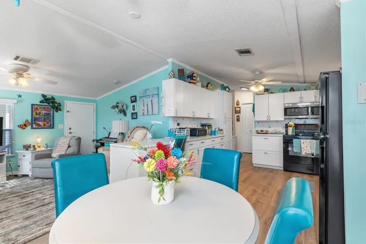 From dinnet area to living room and kitchen