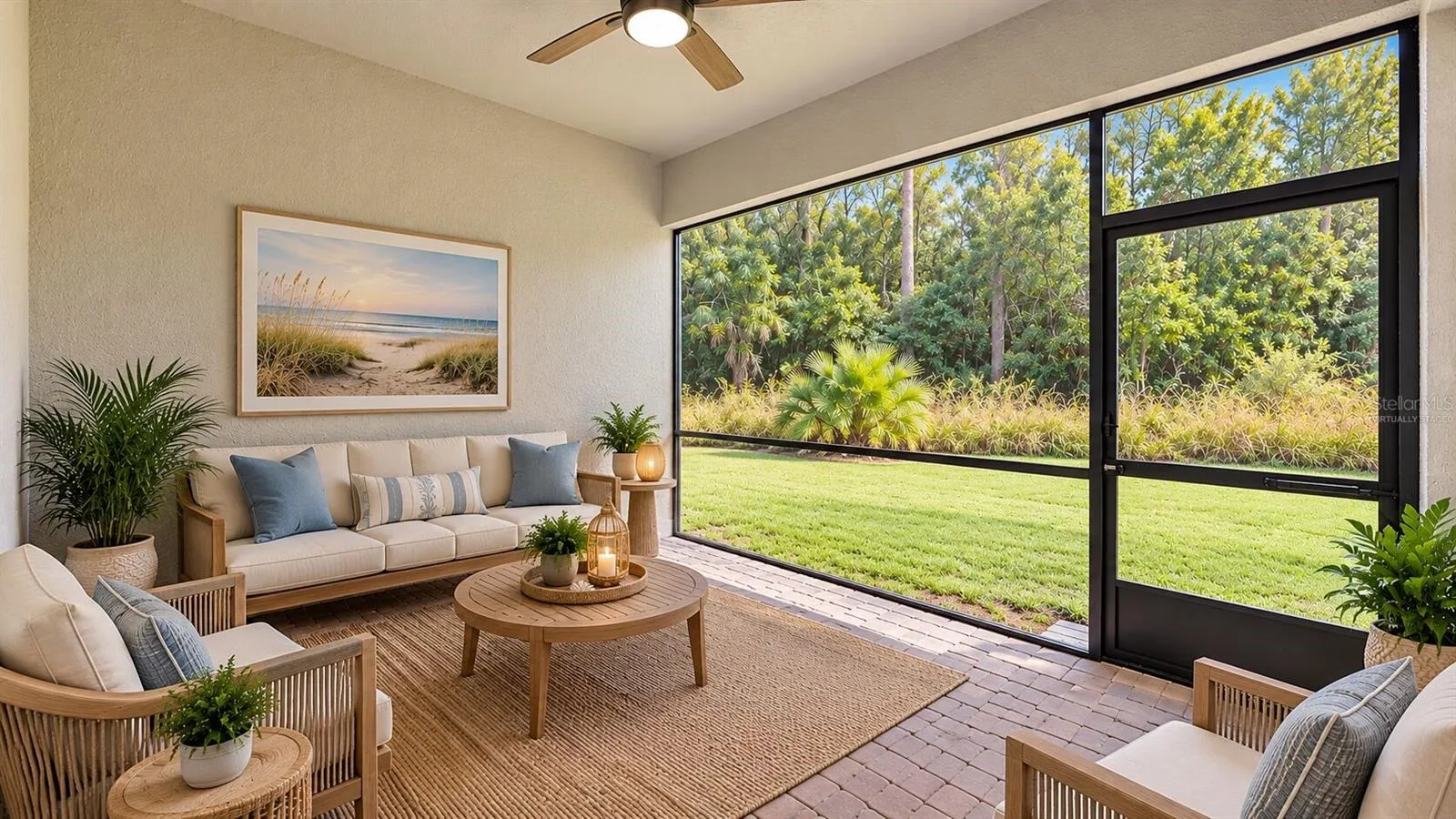 Virtually staged lanai
